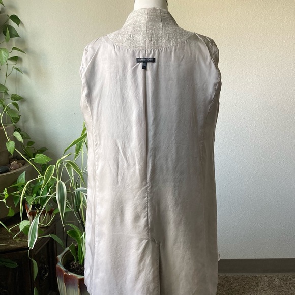 Eileen Fisher Beige Ivory 54% Cotton 26% Polyester Long Jacket size PS - Picture 9 of 12